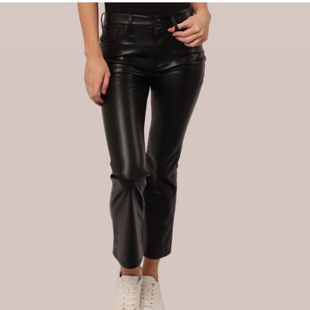 Dear John Black Jeanne Flare Vegan Leather Pant.  Size 28